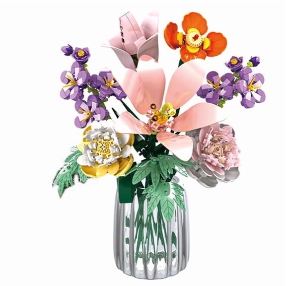 BrixVibe Flowers Bouquet Building Set Compatible with Lego Botanical Collection for Adults Women