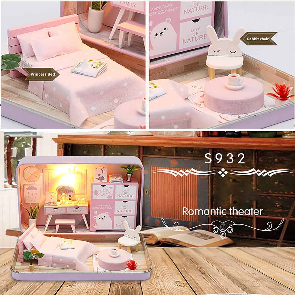 DIY Dollhouse Miniature 3D Doll House Kit Box Theatre Kids Toy Gift Home Decor