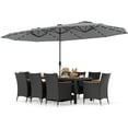 thumbnail image 6 of Gymax 11 PCS Patio Dining Set w/ 15ft Double-Sided Patio Umbrella (Base Included) Gray, 6 of 6
