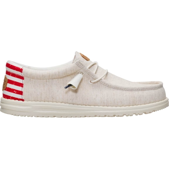 HEYDUDE Men Wally Americana Il, 4th of July Patriotic Shoes , Off-White, 7