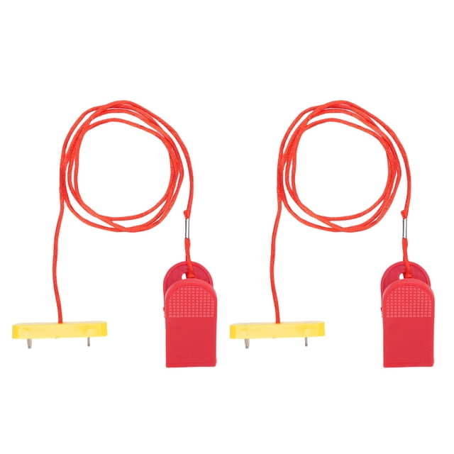 Universal Rectangle Treadmill Emergency Stop Safety Keys, 2 Pcs 53*16MM Dual-Insert Design with Secure Clamp, Compatible with YPOO, Zhengxing, Junxia, Shuhua & Most Treadmills, Quick Install Safety