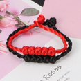 thumbnail image 3 of Pulsera de cuerda de la suerte con 5 cuentas anudadas de hilo rojo, según el Feng Shui chino, 3 of 5