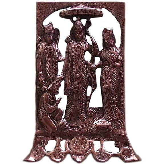 craftuno Handcrafted Copper Finish Ram Darbar Tabletop & Wall Hanging