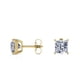 thumbnail image 4 of JeenMata Aros Tipo Botón con Solitario de 4 Puntas de Moissanita de Corte Princesa de 2 Quilates en Baño de Oro Amarillo de 18 K sobre Plata, 4 of 5