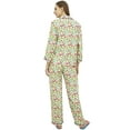 thumbnail image 2 of Bimba Cream Button-Down Shirt With Elastic Waist Pajama Pant 2 Pcs Pj Sets-4, 2 of 4