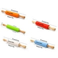 thumbnail image 2 of THLKIF Silicone Rolling Pin for Baking,12Inch Pastry Dough Roller with Wooden Handle,Non Stick Surface Rolling Pin for Dough Cookie Pastry Tapered Dumpling Baking Supplies Kitchen Accessories, 2 of 6