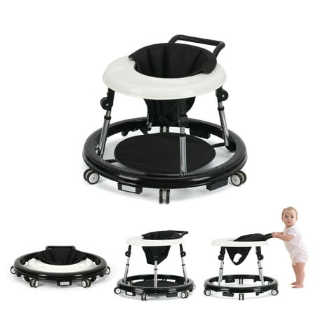 Baby Walker Portable/Foldable/9 Adjustable Heights/With Wheels/Anti-Rolling For Babies 6-12 Months Black Baby Walker Portable/Foldable/9 Adjustable Heights/With Wheels/Anti-Rolling For Babies 6-12 Months Black