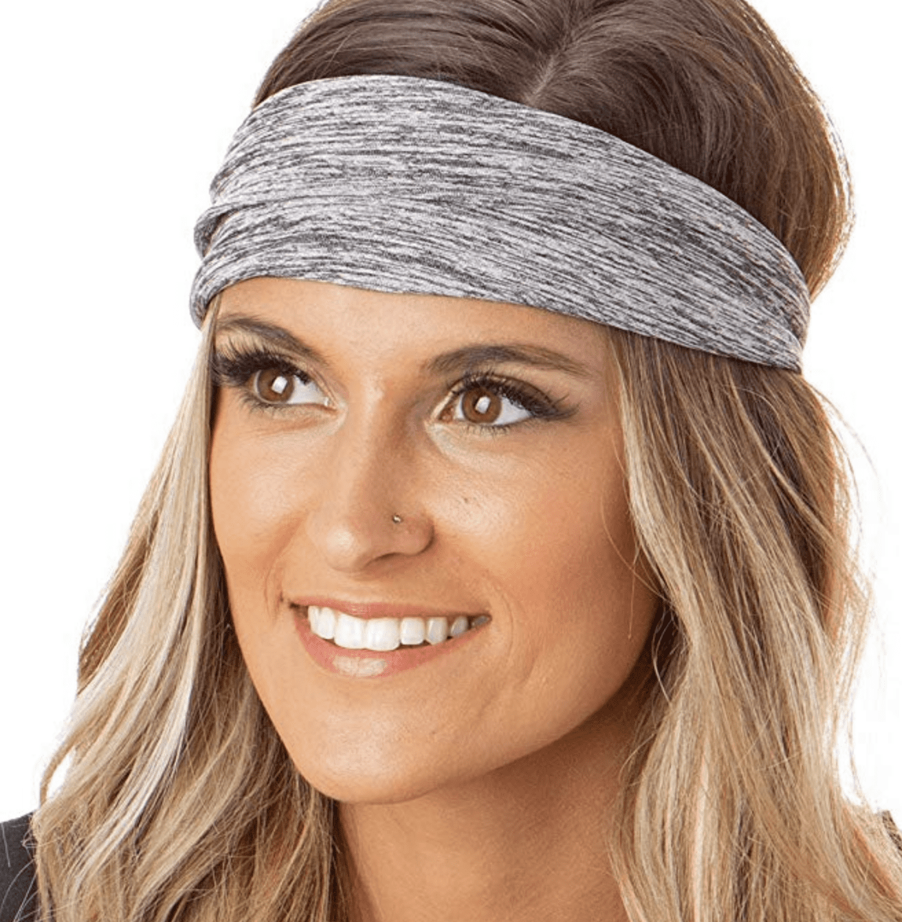 Hipsy Women's Adjustable & Stretchy Xflex Headband (Heather Gray Xflex Band) Guaranteed Forever