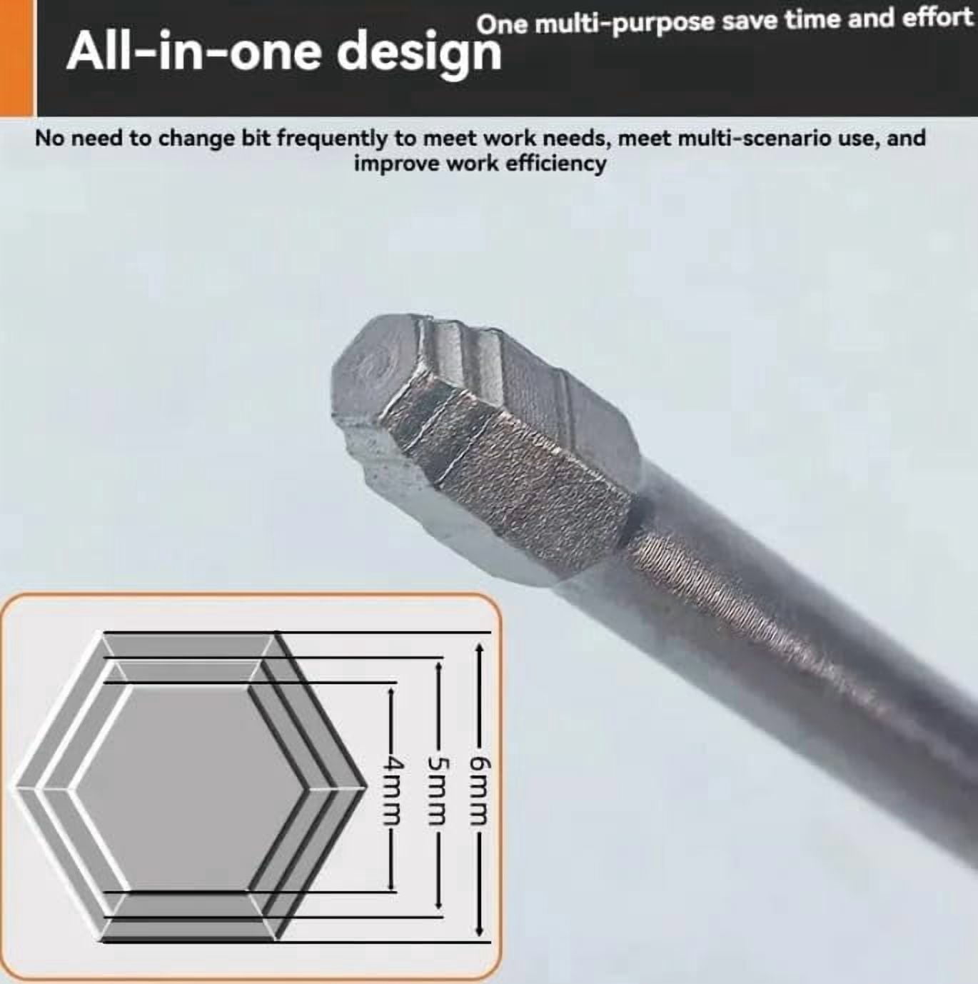 Pagoda Shaped Hexbit Set,6-Piece Hex Screwdriver Bit Set, Magnetic Hexagonal Shank for Power Drills, Woodworking, and Professional Repairs