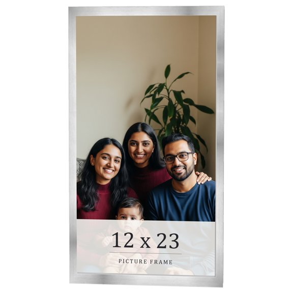 12x23 Frame Silver Real Wood Picture Frame Width 0.75 inches | Interior Frame Depth 0.5 inches |