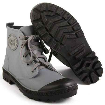 

Women s PVC Waterproof Rain Boots Solid Color Lace Up Outdoor Water Shoes Casual Outdoor Walking Boots Waterproofing shoes