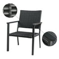 thumbnail image 3 of C-Hopetree Outdoor Lounge Chair for Outside Patio Porch, Metal Frame, Black All Weather Wicker, 3 of 7