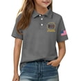 thumbnail image 4 of CCRFTGI 250 Anniversary USA Flag Polo Shirts for Kids Girls Boys Size 10-12 School Uniform Independence Day Shirts Pique Collared Polos Short Sleeve Summer Tops Gray 11-12 Years, 4 of 7
