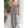 thumbnail image 3 of PRETTYGARDEN Womens Summer Outfits 2 Piece Sets Casual Ribbed Knit Crop Tube Top Wide Leg Pants Spring Matching Lounge Set, 3 of 8