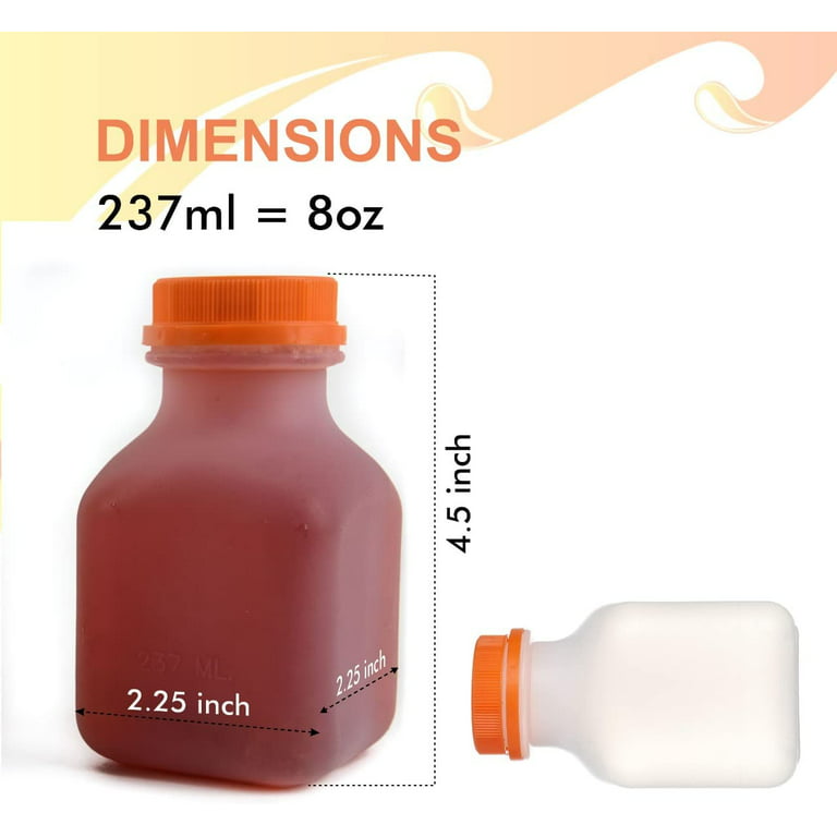 [350 Pack] 8 oz Empty Plastic Juice Bottles with Tamper Evident Caps -  Smoothie Bottles - Ideal for Juices, Milk, Smoothies, Picnic's, Nutcracker
