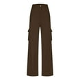 thumbnail image 6 of Mgmyaa Casual Cargo Pants for Women Straight Leg Lightweight Loose Fit Pocket Long Pants, 6 of 8