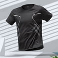 thumbnail image 4 of Camisetas deportivas para hombre, Camiseta deportiva para correr, bloque de Color, secado rápido, transpirable, manga corta, cuello redondo, camiseta activa para entrenamiento al aire libre, 4 of 5