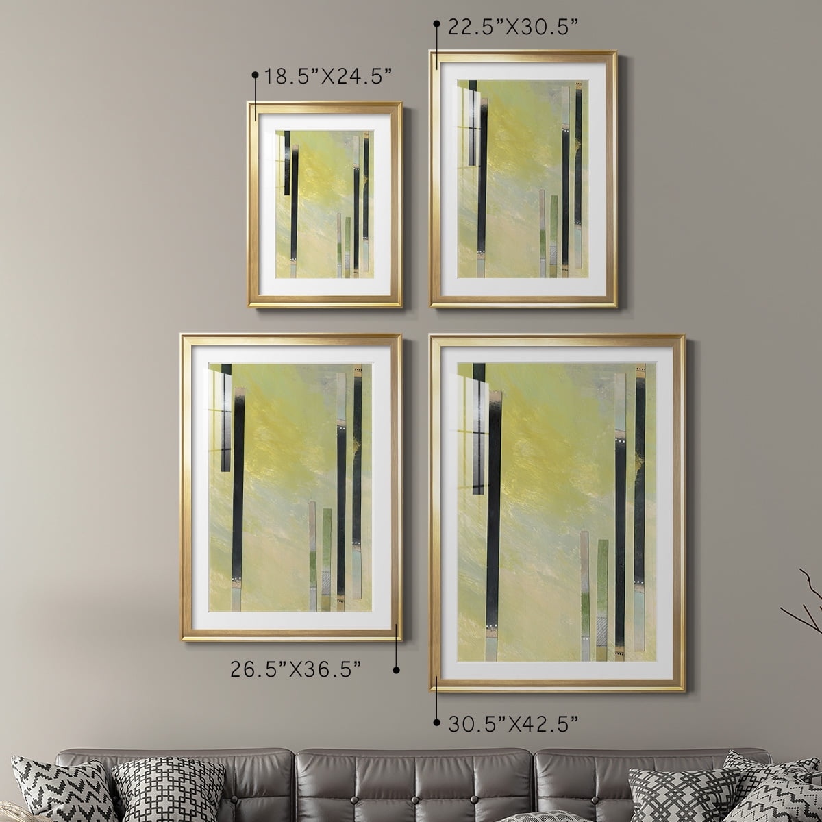 Wexford Home Neutral Assemblage I Premium Framed Print, 22.5" x 30.5" - Ready to Hang, Gold (Set of 2)