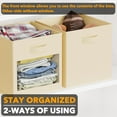 thumbnail image 4 of SpaceAid Storage Cubes with Clear Windows, Set of 6 Fabric Bins, 11 Inch, Beige, 4 of 7