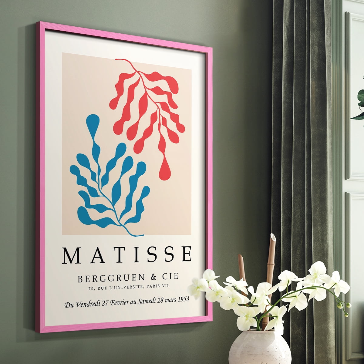 Matisse CCCXXVI in Pink Solid Wood 16 x 20 Framed Print