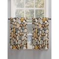 thumbnail image 5 of Cobblestones Bathroom Window Curtain, Gravel Rock Natural Stones Pattern Art Light Filtering Coffee Kitchen Curtains, Bedroom Living Room Curtains 2 Panel 84"x45", 5 of 6