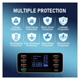 thumbnail image 6 of 8 Ports Fast Charging USB Charger QC3.0 Quick Charge Type C Smart Charger Station LCD Digital Display USB Multi-port For Phone ,Multi-Port, 6 of 6