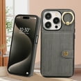 thumbnail image 2 of Allytech Cards Holder Wallet Case for Apple iPhone 14 Pro, Retro PU Leather Slim Fit 360 Rotating Ring Holder Kickstand Shock Resistant Phone Case Cover for Apple iPhone 14 Pro - Gray, 2 of 9