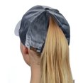 thumbnail image 2 of C.C Ponycap Messy High Bun Ponytail Soft Velvet Adjustable Baseball Cap Hat, Dark Gray, 2 of 4