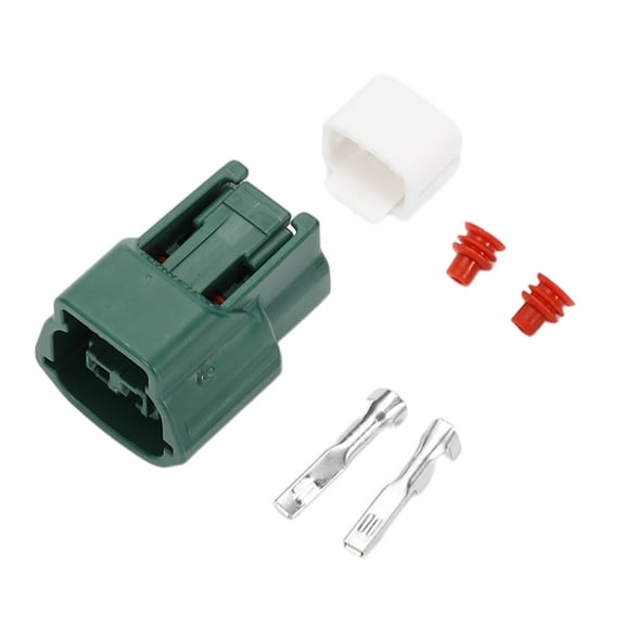 Unique Bargains 2 Pin Water Temperature Sensor Connector Plug Female Wire Terminal Connector for Nissan 1 Set Green