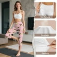 thumbnail image 7 of SCRAWLGOD Pug Dog Pink Soft Capri Leggings for Women Casual Tummy Control 3/4 Cropped Leggings for Workout Running Gym High Waisted Capris Tights with 2 Pockets, XS, 7 of 7
