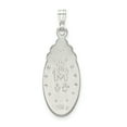 thumbnail image 3 of Sterling Silver White Epoxy & Crystal Miraculous Medal Pendant Charm, 3 of 4