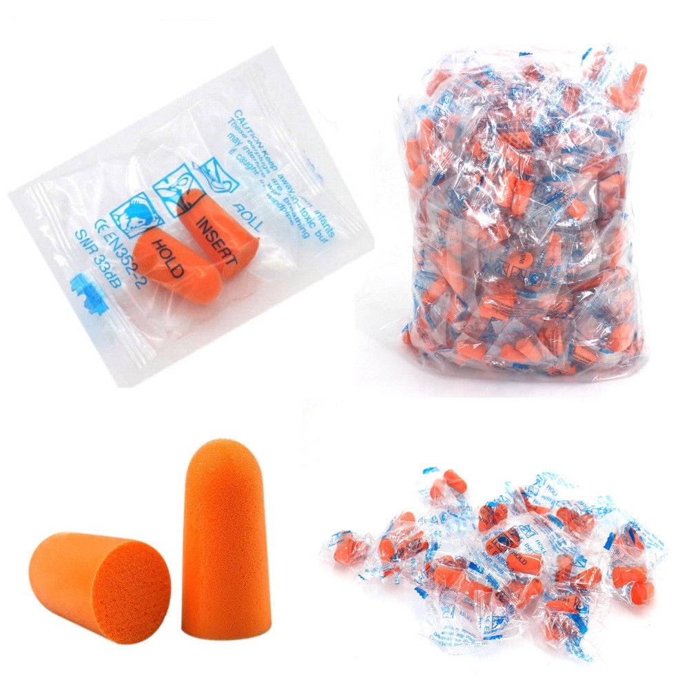 800 Ear Plugs soft Orange foam sleep travel noise shooting earplugs