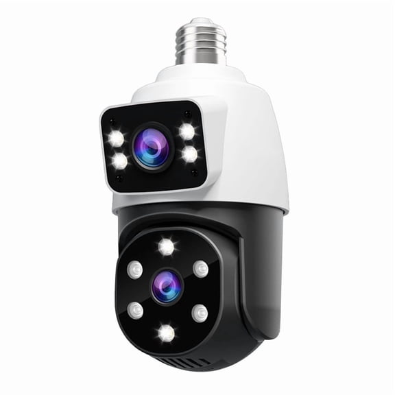 4MP Bulb Wifi PTZ Surveillance Camera Wireless 2MP Dual Lens, Night Vision, Human Tracking, Security Baby Monitor