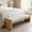 Teak+ Beige, variant on Euroco 62.8" Chenille Upholstered Ottoman Bench, Entryway Bench with Rolled Cushions and Wooden Frame, End of Bed Bench for Living Room, Bedroom,Natural