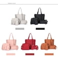 thumbnail image 4 of 4 unids/set moda borlas decoración Pu bolso de hombro de cuero bolso cruzado bolso cartera Color sólido bolso de mujer Combos 2024, 4 of 5