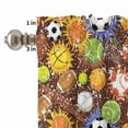 thumbnail image 4 of Sports Theme Curtain Valances Set Football Basketball Rugby Baseball Kitchen Curtains 36&nbsp;inch Length Rod Pocket Valance and Tiers 3 Piece Set Small Bedroom Bathroom Laundry Decor, 4 of 9