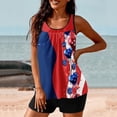 thumbnail image 6 of Tankini Swimsuits for Women Loose Comfortable Conservative Two Piece 2024 Summer Independence Day Bathing Suits Tummy Control Flowy Swimwear Floral Print Tank Top with Boyshorts, 6 of 6