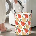 thumbnail image 4 of Cute Red Pear Green Leaves Laundry Basket, Laundry Hamper Waterproof Laundry Bag Clothes Hamper Laundry Bin with Handles for Bedroom, Living Room, Kids Room-#, 4 of 5