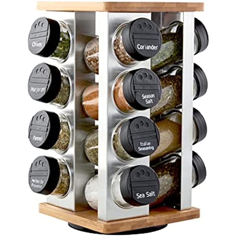 Kamenstein Warner 16Jar Revolving Countertop Spice Rack Organizer with