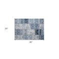 thumbnail image 3 of 2' X 3' Denim Blue Patchwork Washable Non Skid Indoor Outdoor Area Rug, 3 of 3