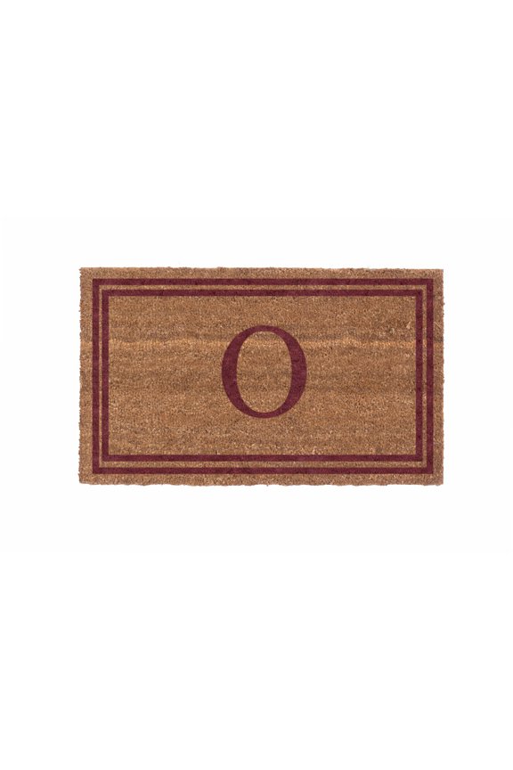 CocoMatsNMore Monogram (J) Vinyl Backed Red Double Border Doormats 38" x 60"
