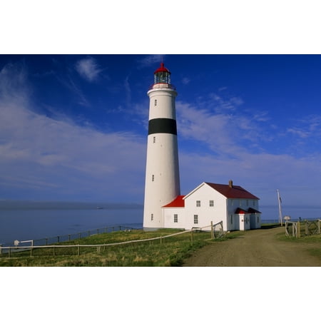 Pics Of Belle Point Lamour Lighthouse Overlooking Strait Of Belle Isle Newfoundland & Labrador Stretched Canvas - John Sylvester Design Pics (17 x 11) ()