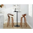 thumbnail image 3 of LumiSource Walnut Wood, Chrome Metal, Cream PU Grotto 30" Fixed-Height Barstool - Set of 2, 3 of 6