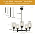 thumbnail image 2 of Chandelier for Dinning Room Light Fixture, 3-Light Kitchen Island Modern Farmhouse Pendant Ceiling Lights with Clear Glass Shade Flush Mount Ceiling Light for Foyer Living Room, Height Adjustable, 2 of 9