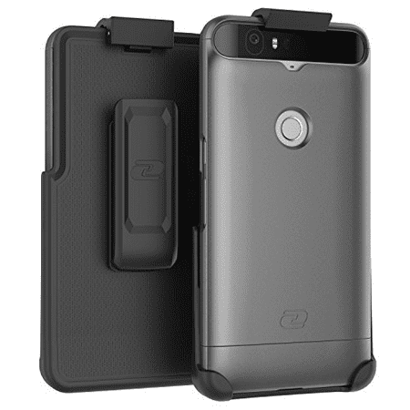 Nexus 6P Belt Case, Encased (SlimShield Edition) Secure Fit Holster Clip + Easy-Grip Slider Shell (Metallic (Nexus 6p Best Accessories)