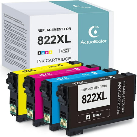 BAOXIN Remanufactured Ink Cartridge Replacement for Epson 822XL Ink Cartridge Combo Pack T822XL 822 XL for Workforce Pro WF-4833 3820 4830 4820 4834 Printer (Black Cyan Magenta Yellow  4P) Product Description What we provide 4-Pack 822 XL High Capacity Remanufactured Ink Cartridge Replacement for Epson 822XL Ink Cartridges Combo Pack 1 x 822XL Black Ink Cartridge-T822XL120-S 1 x 822XL Cyan Ink Cartridge-T822XL220-S 1 x 822XL Magenta Ink Cartridge-T822XL320-S 1 x 822XL Yellow Ink Cartridge-T822XL420-S Page Yield Up to 1 100 pages per 822XL Black ink cartridge at 5% coverage Up to 1 100 pages per 822XL Cyan/Magenta/Yellow ink cartridge at 5% coverage WorkForce Pro Series： WF-3820 / WF-4820 / WF-4830 / WF-4833 / WF-4834 Looking for specific info? Product information Feedback Brief content visible  double tap to read full content.Full content visible  double tap to read brief content.