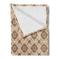 thumbnail image 2 of Geometric Soft Flannel Fleece Throw Blanket, Oriental Inspirations in Symmetrical Floral Arrangement Vintage, Cozy Plush for Indoor and Outdoor Use, 60" x 80", Pale Orange Redwood, by Ambesonne, 2 of 5