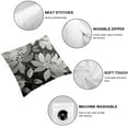 thumbnail image 4 of Acheng Black Grey Gray Pillow Covers Dahlia Modern Geometry Flower Decorative Throw Pillows Outdoor Summer Floral Farmhouse Pillowcases Cushion Case Decor for Home Sofa Couch Bed,Set of 2 White, 4 of 6