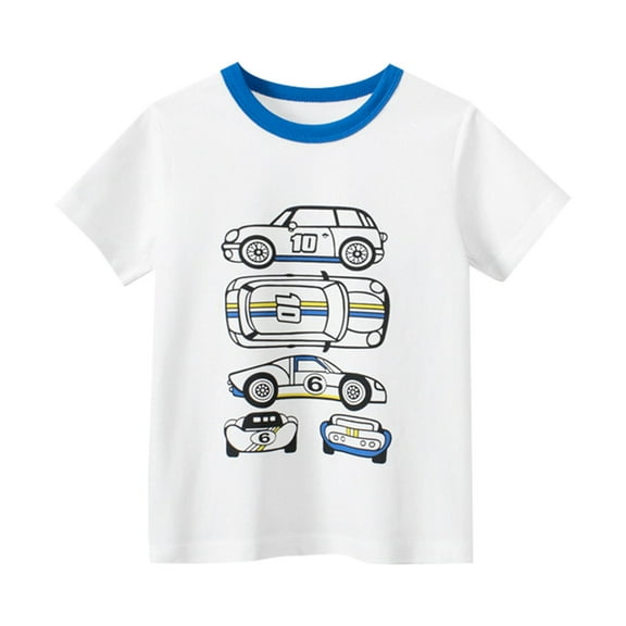 Toddler Baby Boy Casual Shirt Soft Cotton Driver 𝐑acing Race Car Graphic T-Shirt Tee Kid Short Sleeve Tops Clothes