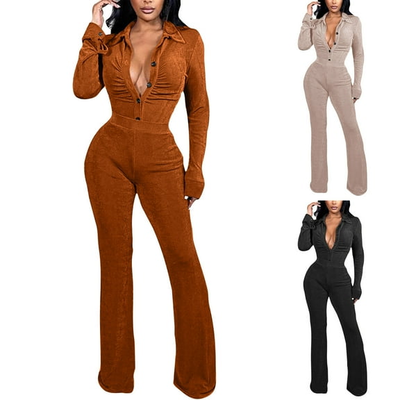 Ashirexll Outfits for Women, Two Piece Sets for Women, Solid Color Long Sleeve Shirt Collar Button Pleated Top and High Waisted Pants Fashion Set